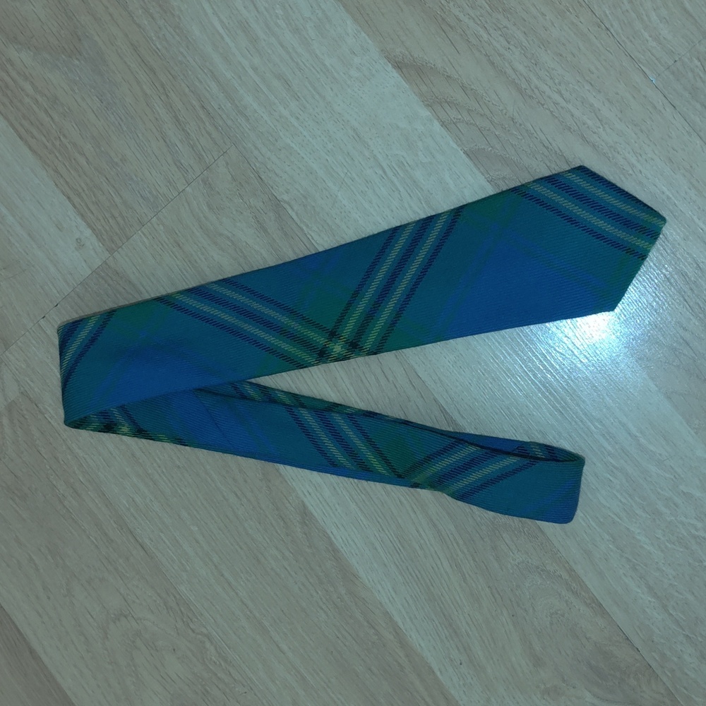 Vtg Lochcarro Oliver Hunting Plaid Stripped Men's New Wool Tie Made in Scotland